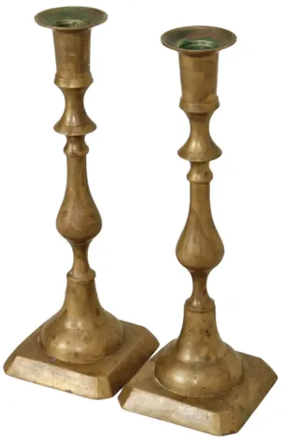 Traditional Brass Candlestick Holders - Gold