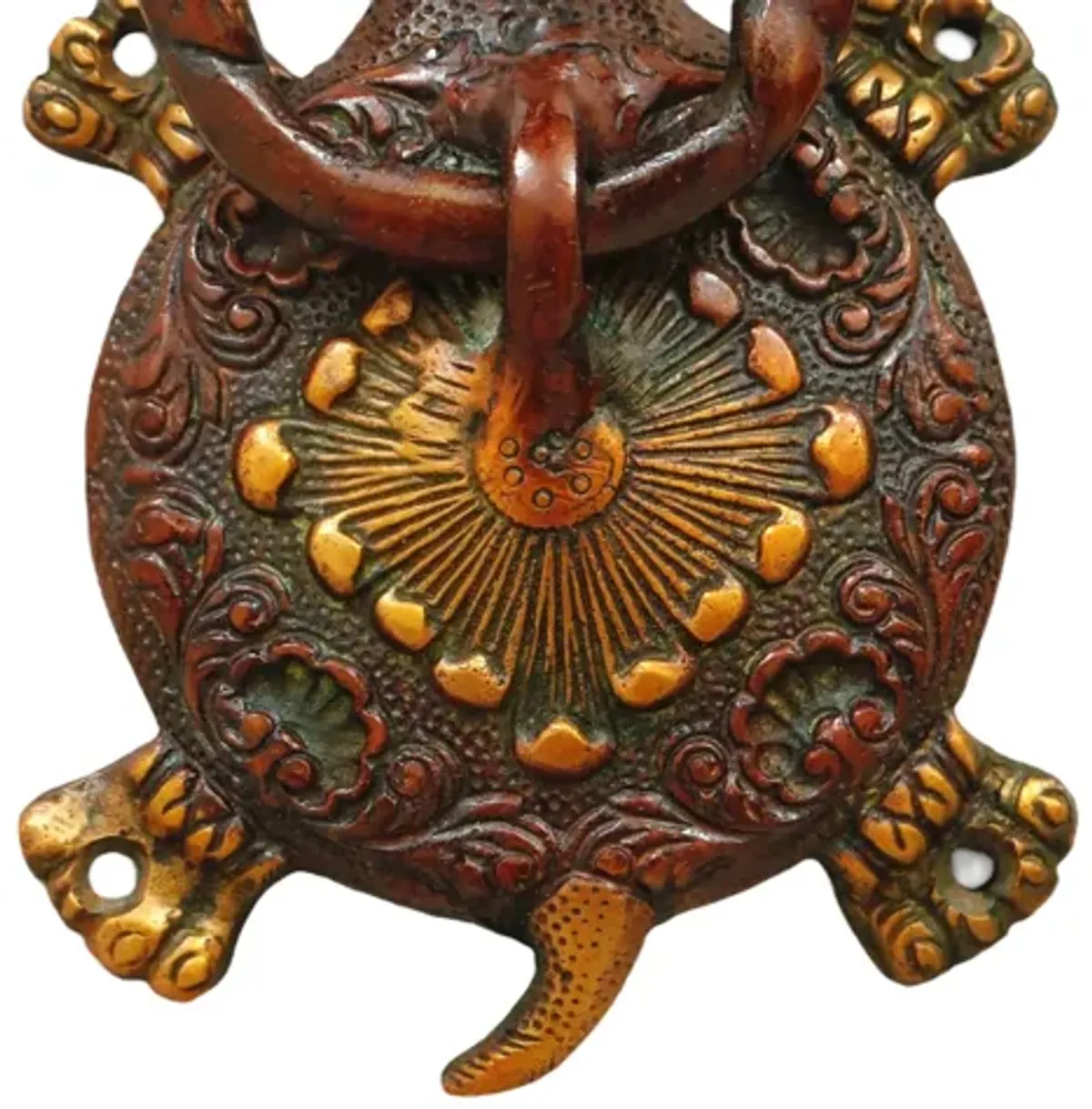 Red Brass Turtle Door Knocker