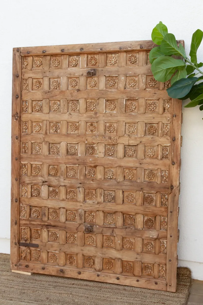 18th C. Bikaner Carved Ceiling Panel