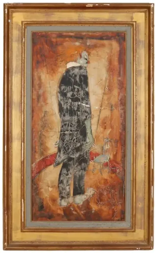 Early 20thC Framed Portrait of a Clown - Interesting Things