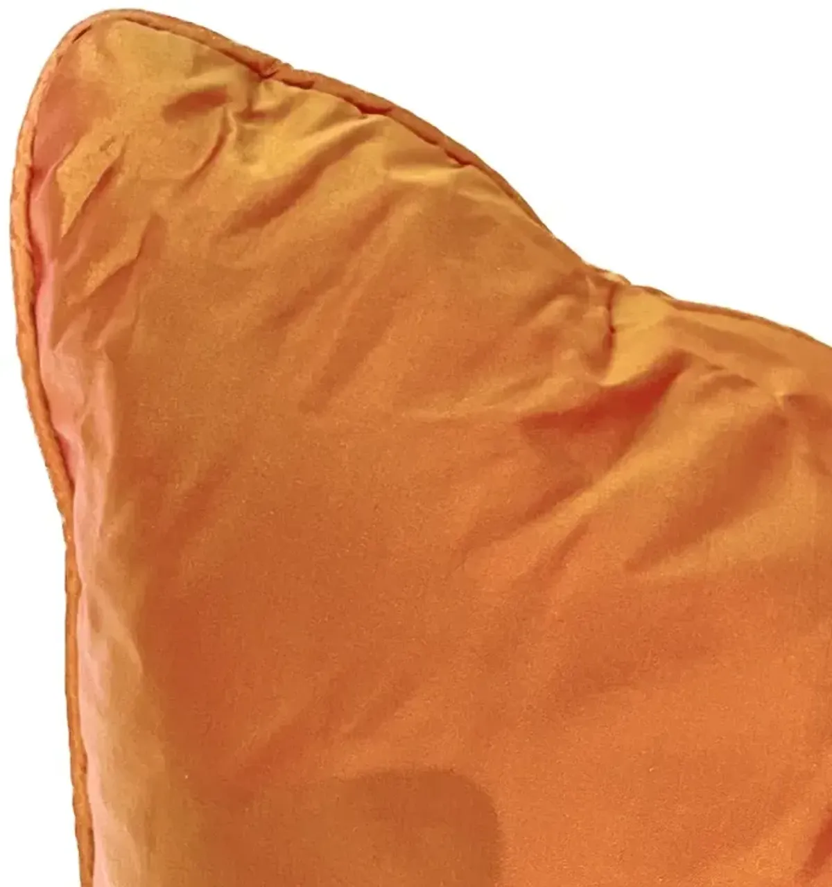 Orange Silk Decorative Pillows - Set of 2