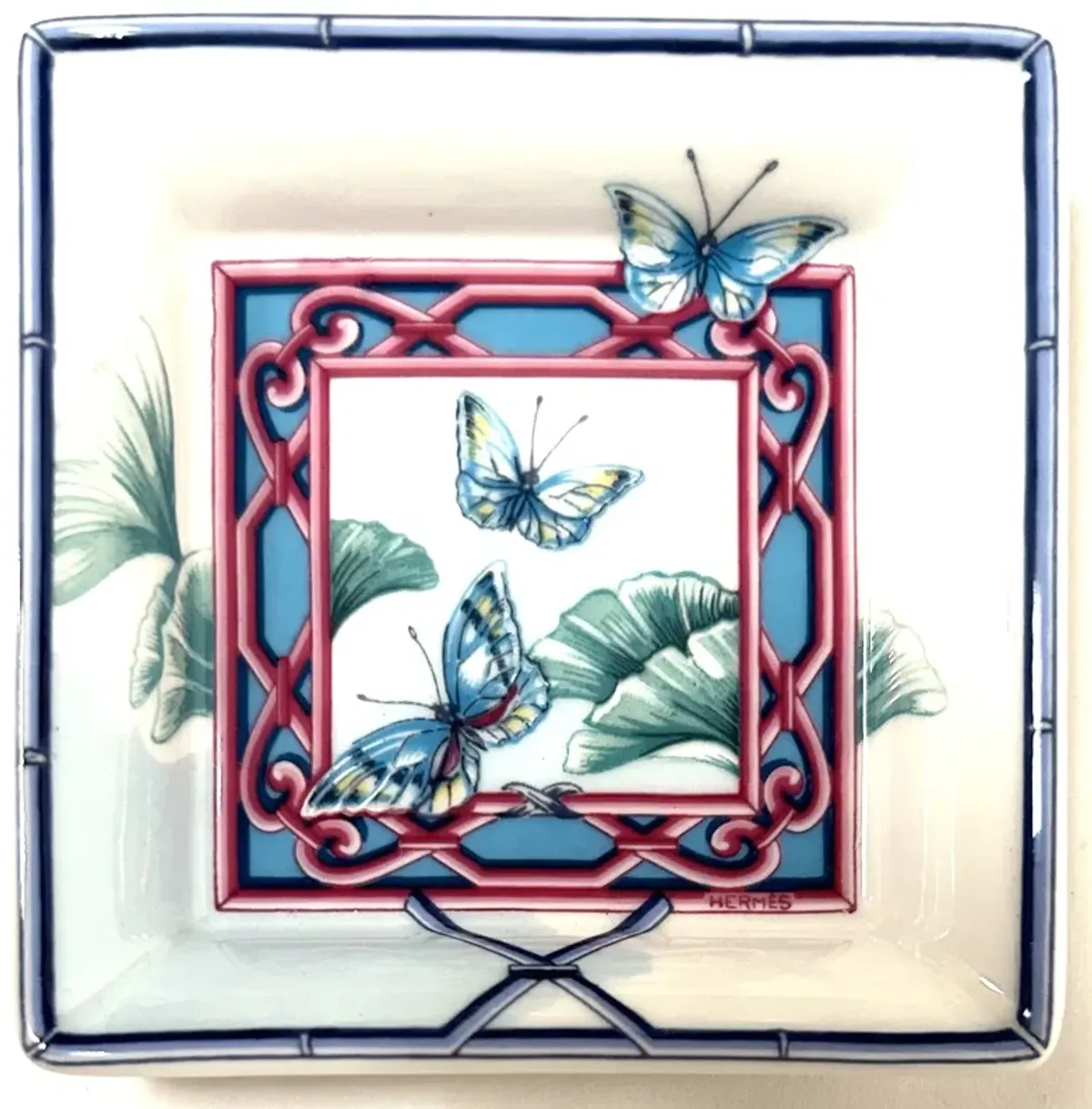 Hermes French Butterfly Trays in Box - Blue