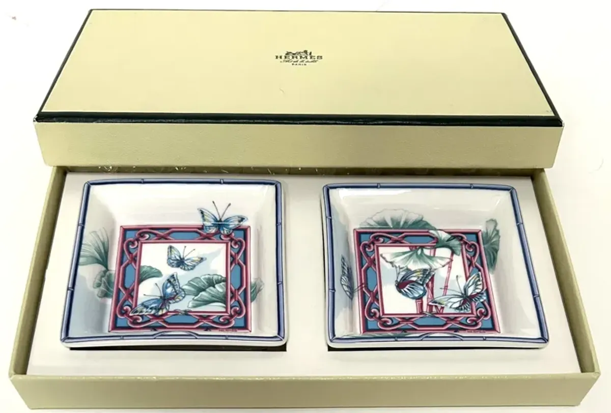 Hermes French Butterfly Trays in Box - Blue