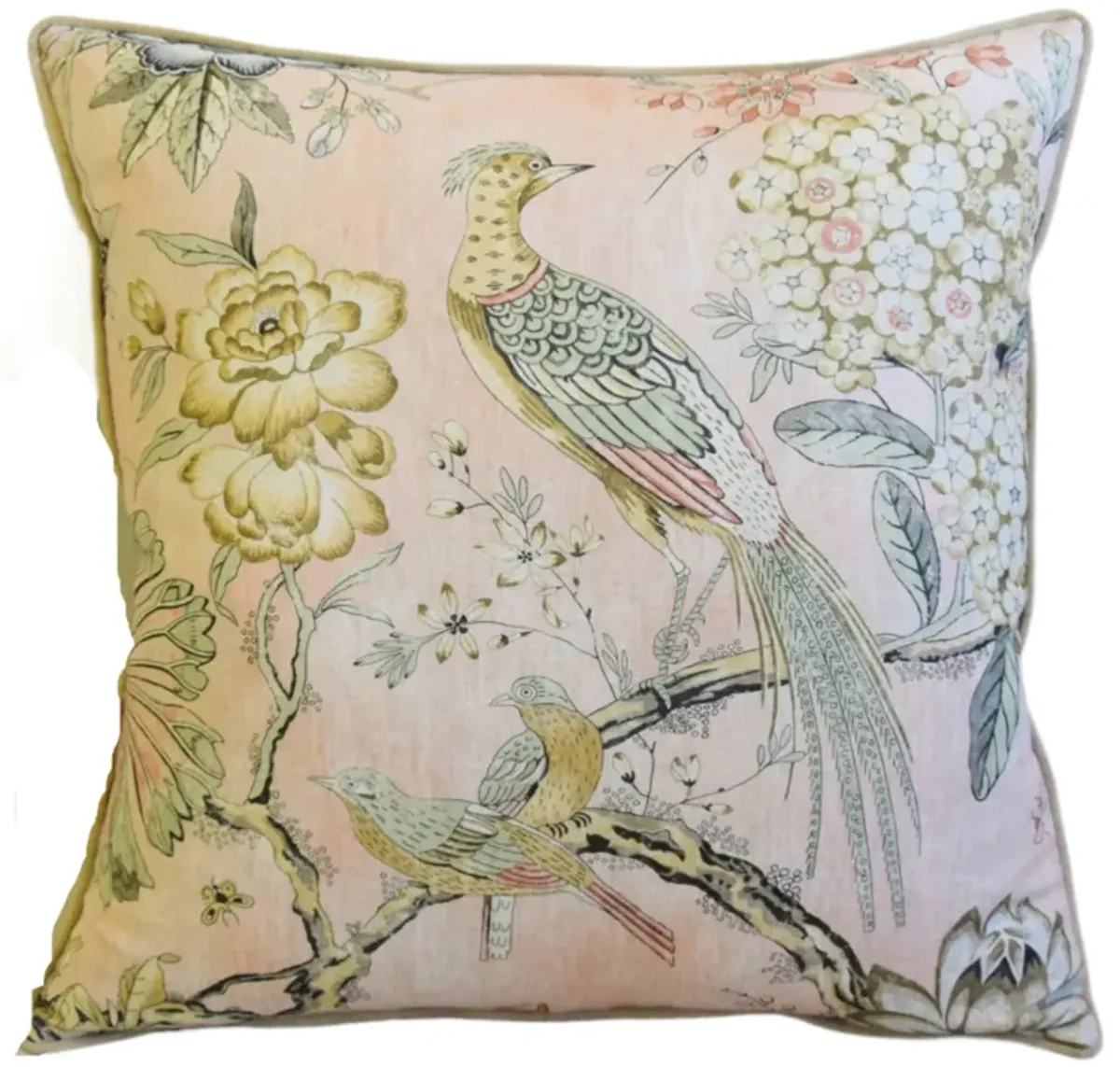 Blush Anna French Thibaut Floral Pillow