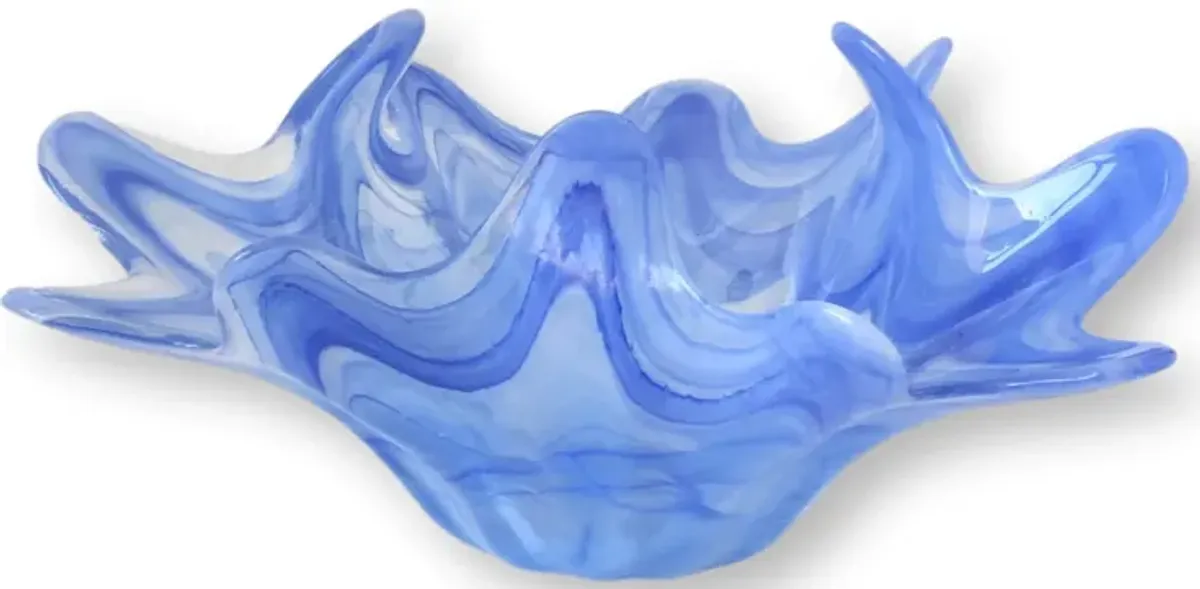 Vintage Ocean Wave Murano Glass Bowl - Handcrafted