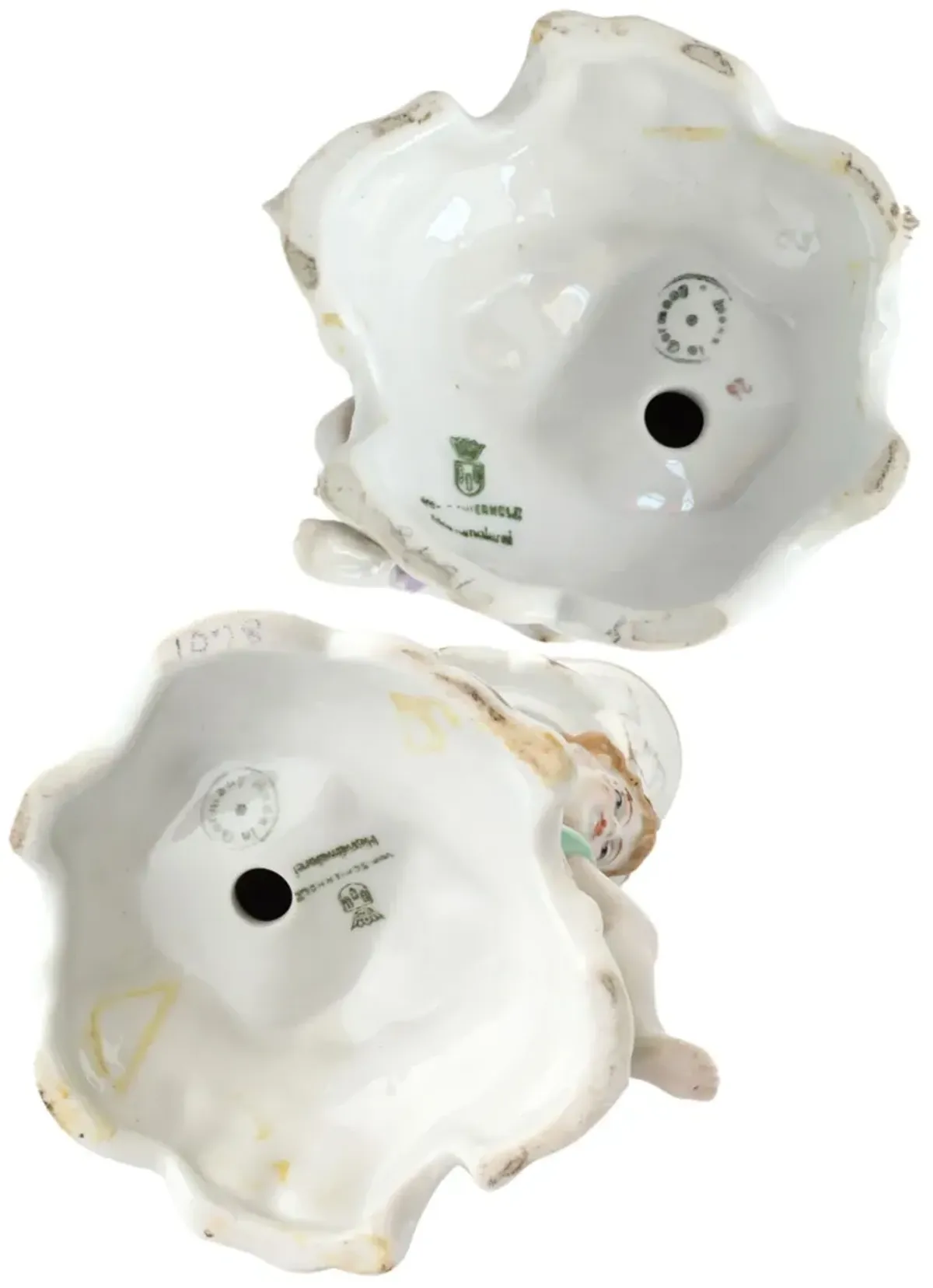 C. 1930s Porcelain Cherub Candleholders