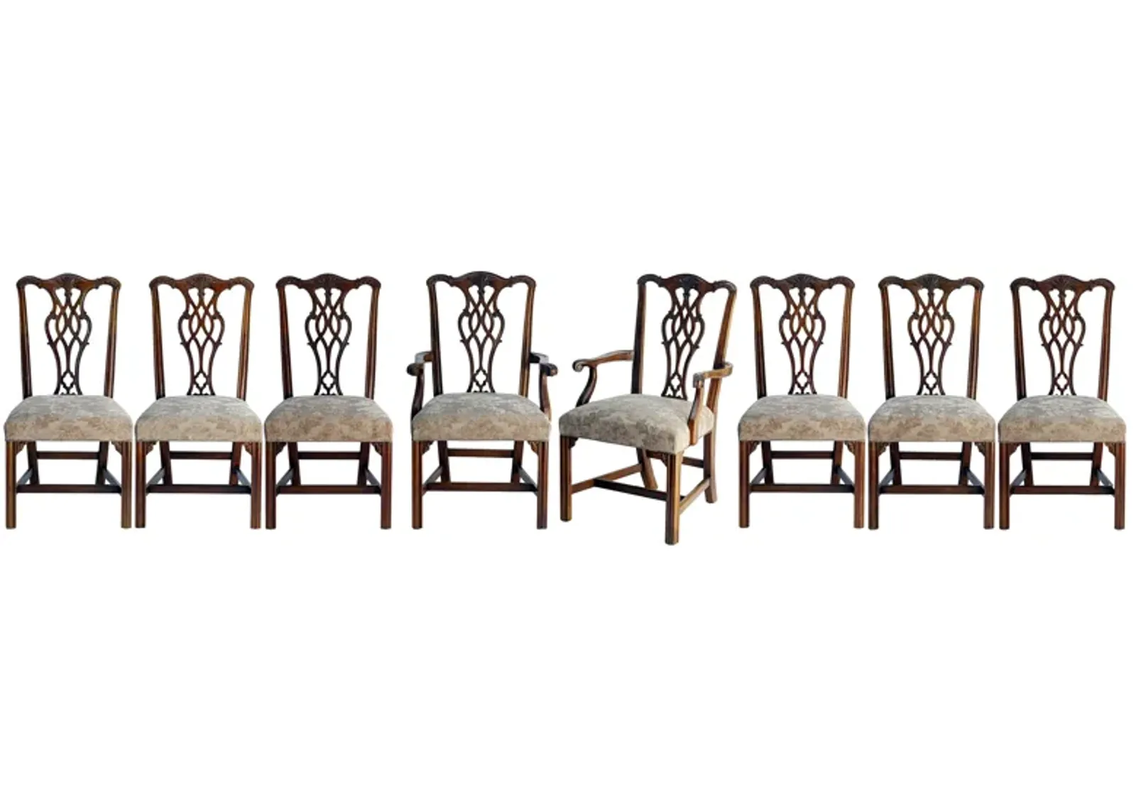 American Made Chippendale Dining Chairs - Brown