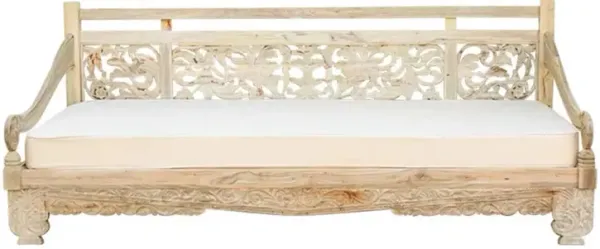 102" Beautifully Carved Opium Daybed - de-cor - Handcrafted - Comfortable, Sturdy