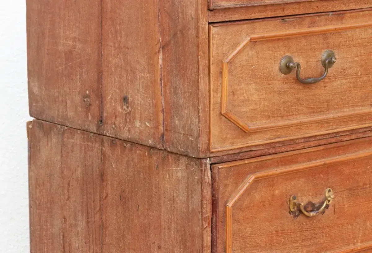 Antique Colonial Teak Chest on Chest