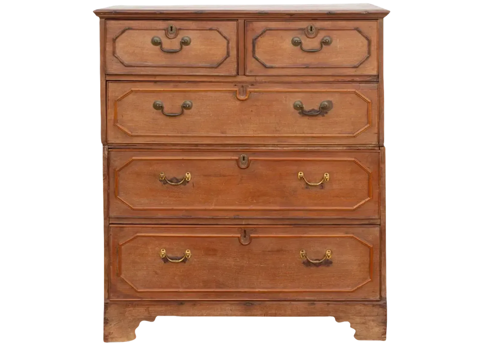 Antique Colonial Teak Chest on Chest - Brown