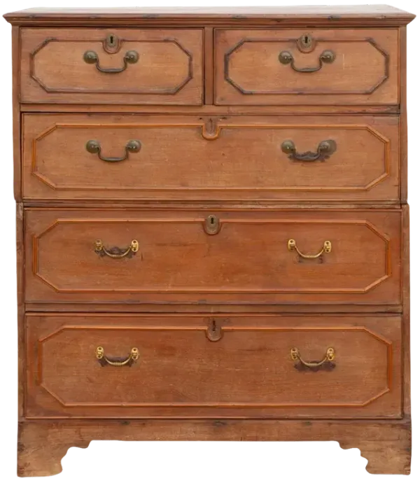 Antique Colonial Teak Chest on Chest - de-cor - Brown