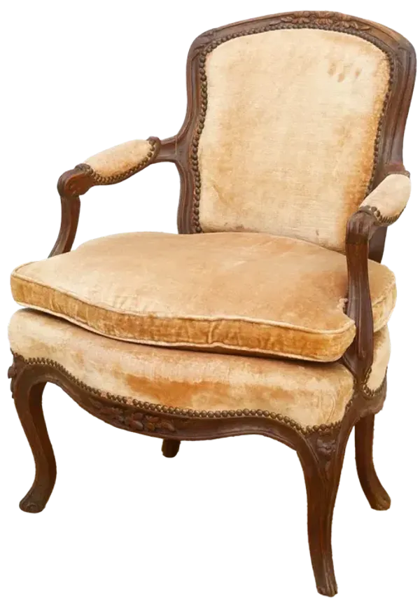 Antique French Carved Walnut Chair - de-cor