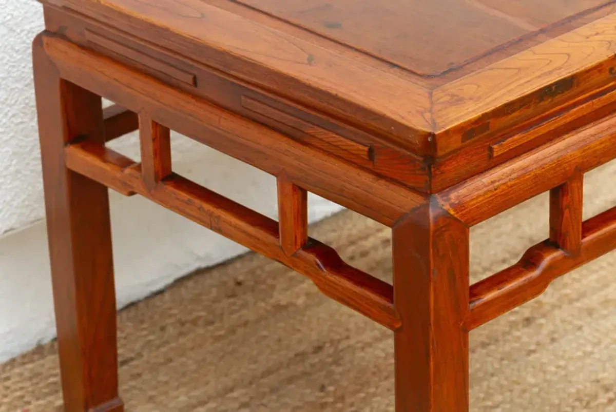 Vintage Hardwood Chinese End Table