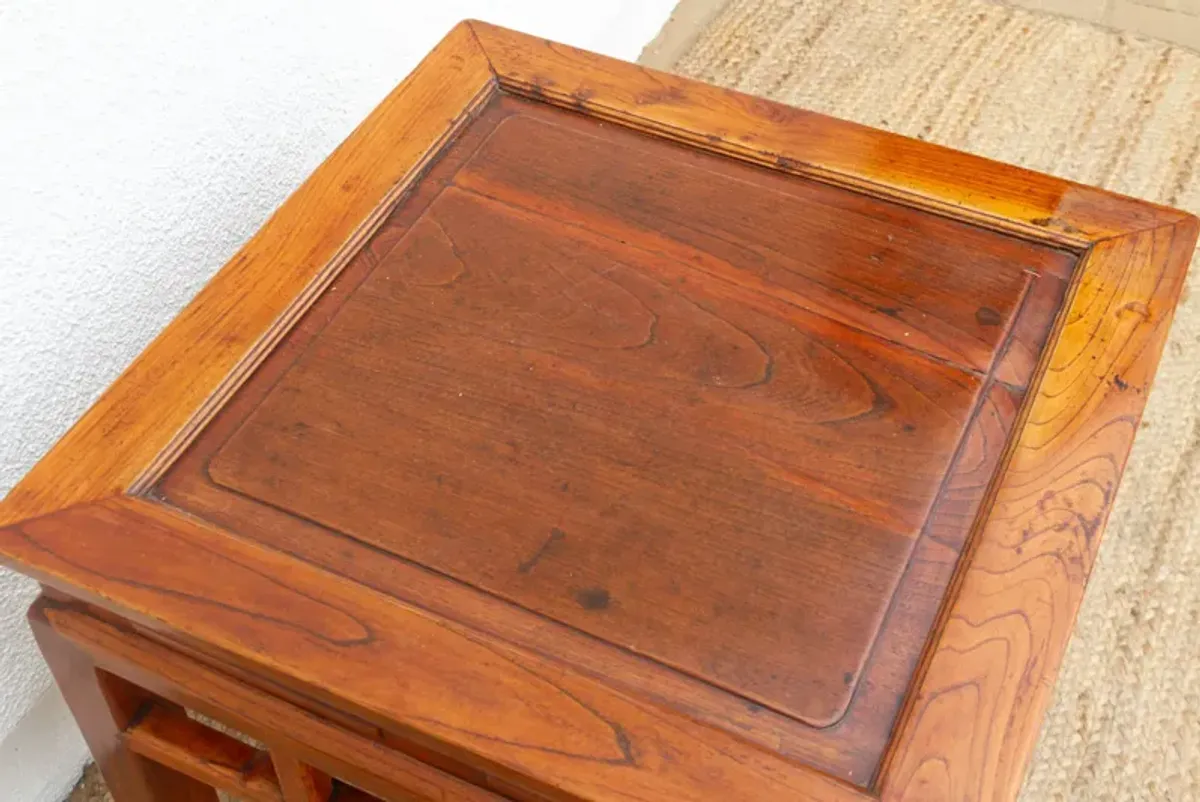 Vintage Hardwood Chinese End Table