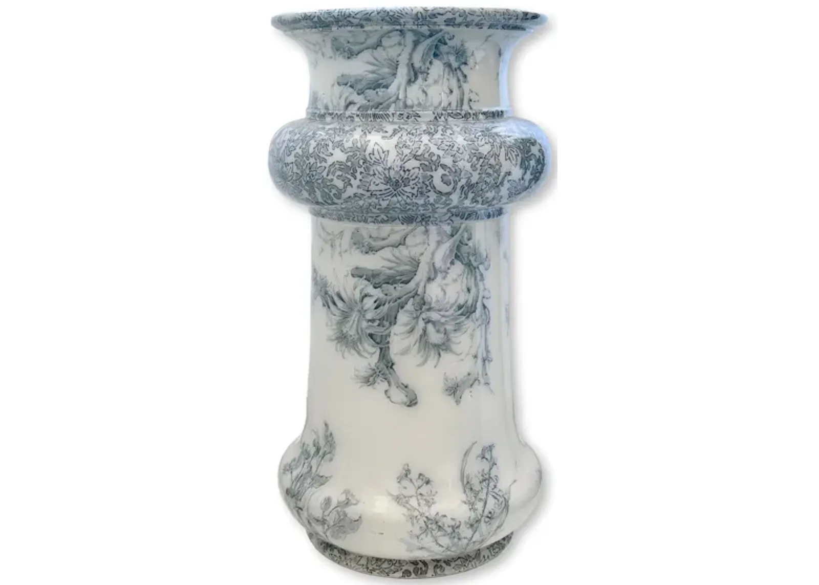 C. 1880 Doulton Flow Blue Umbrella Stand