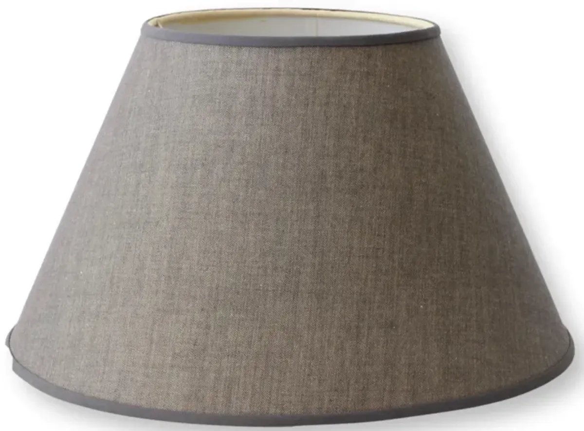 Vintage Grey Linen Lampshade - Handcrafted