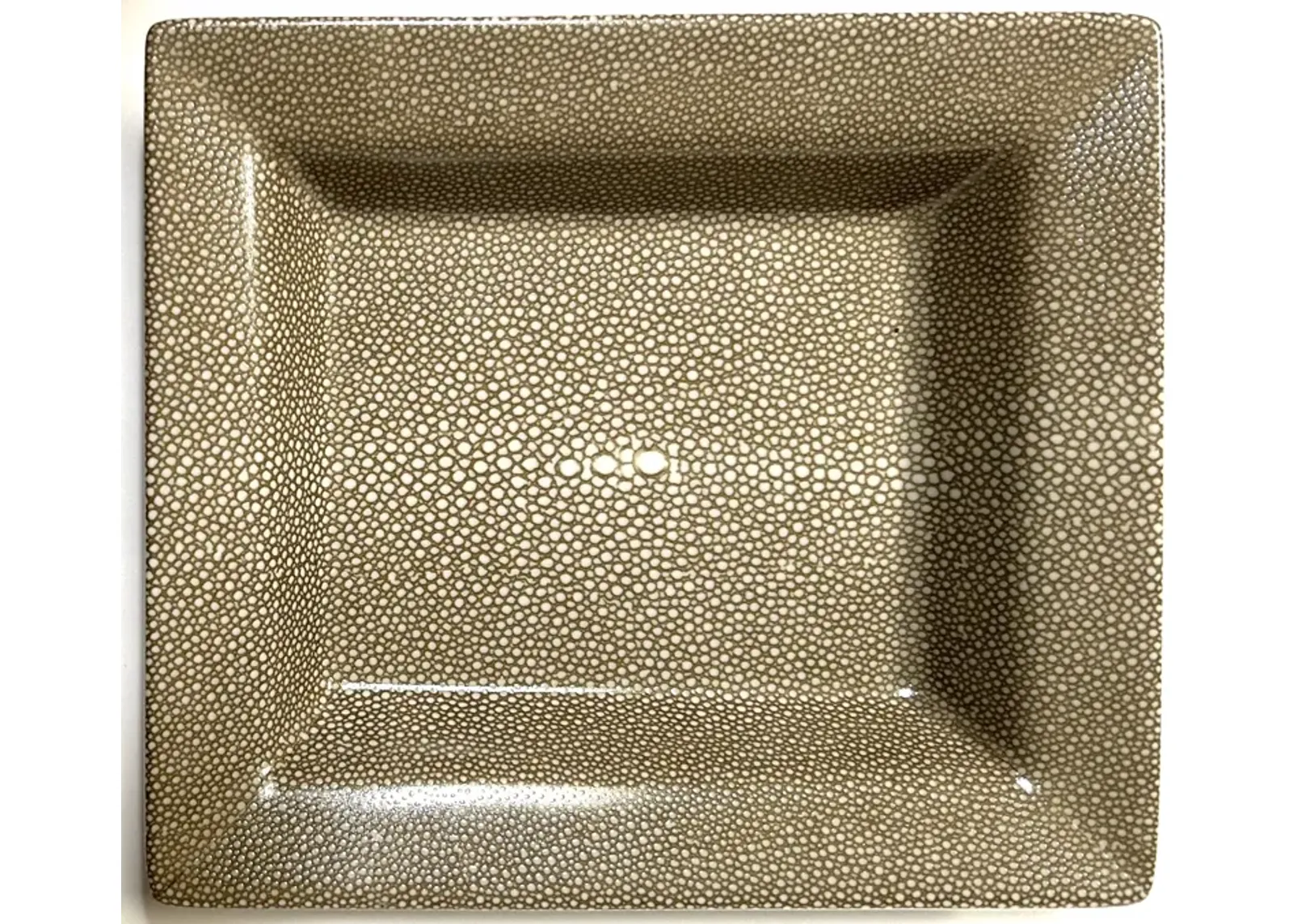 Faux-Shagreen Porcelain Tray - Beige