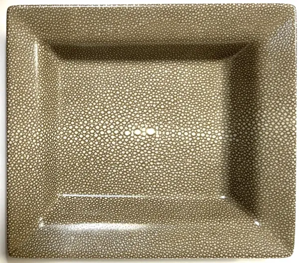 Faux-Shagreen Porcelain Tray - The Emporium Ltd. - Beige