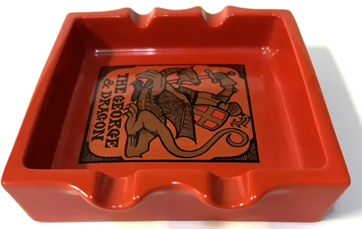 The George & Dragon English Pub Ashtray - orange