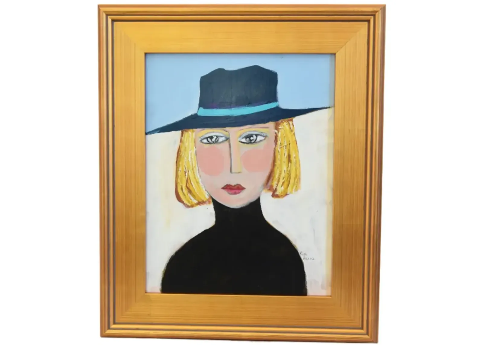 Blonde Mademoiselle Portrait Black Hat