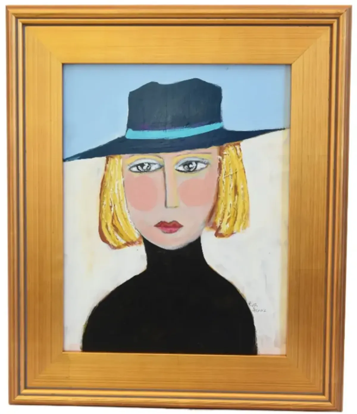 Blonde Mademoiselle Portrait Black Hat