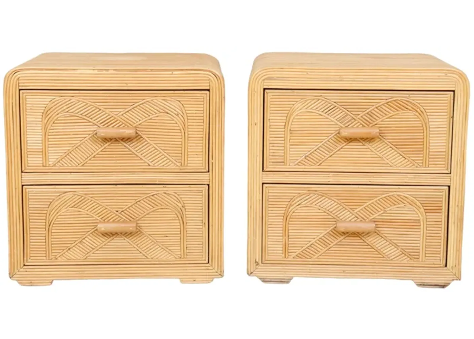 Pencil Reed Waterfall Nightstands - Set of 2