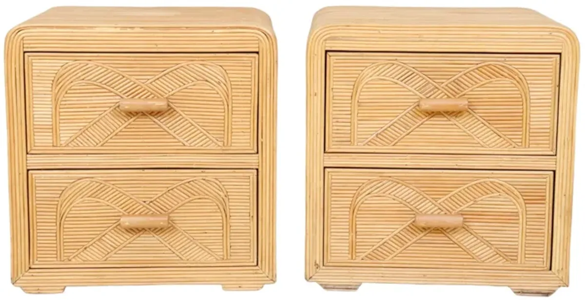 Pencil Reed Waterfall Nightstands - Set of 2