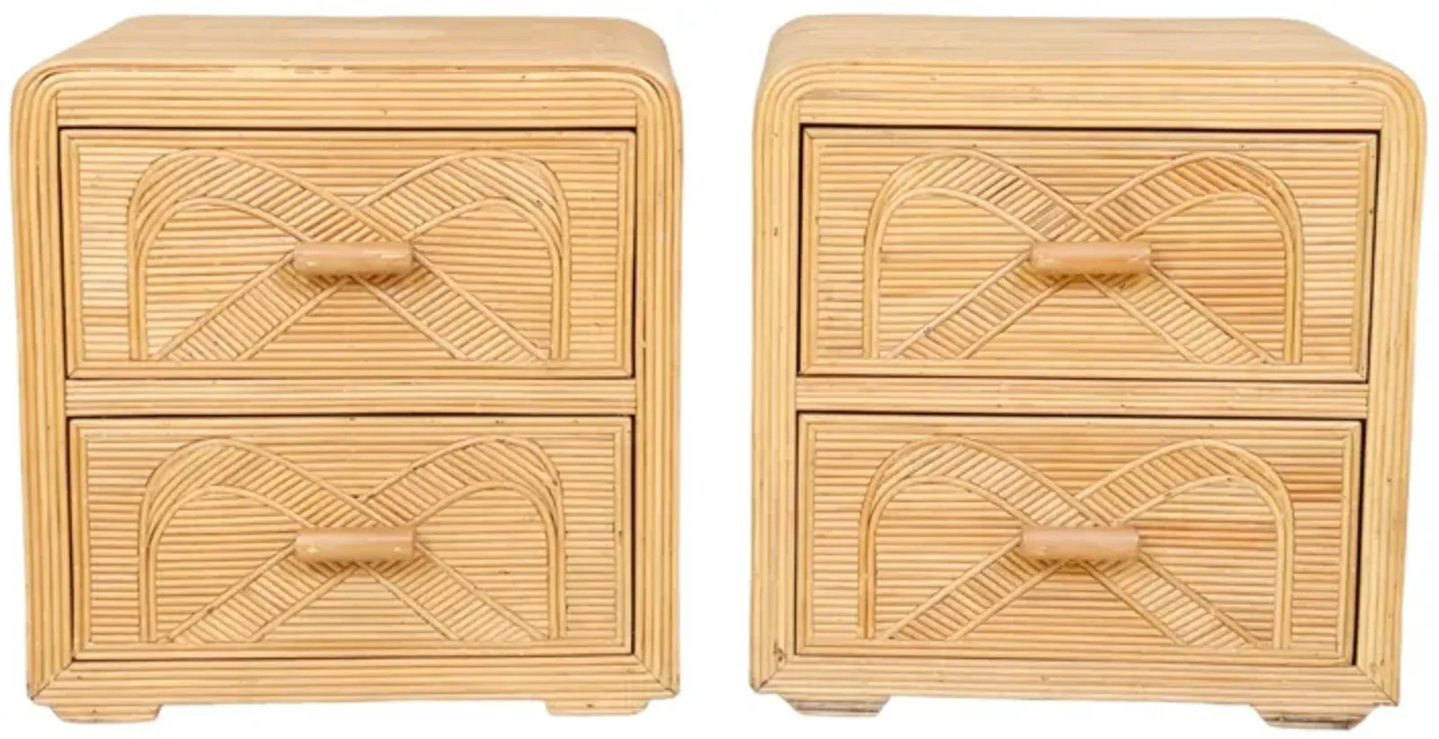 Pencil Reed Waterfall Nightstands - Set of 2