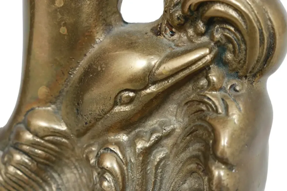 Brass Dolphin Bookends - a Pair