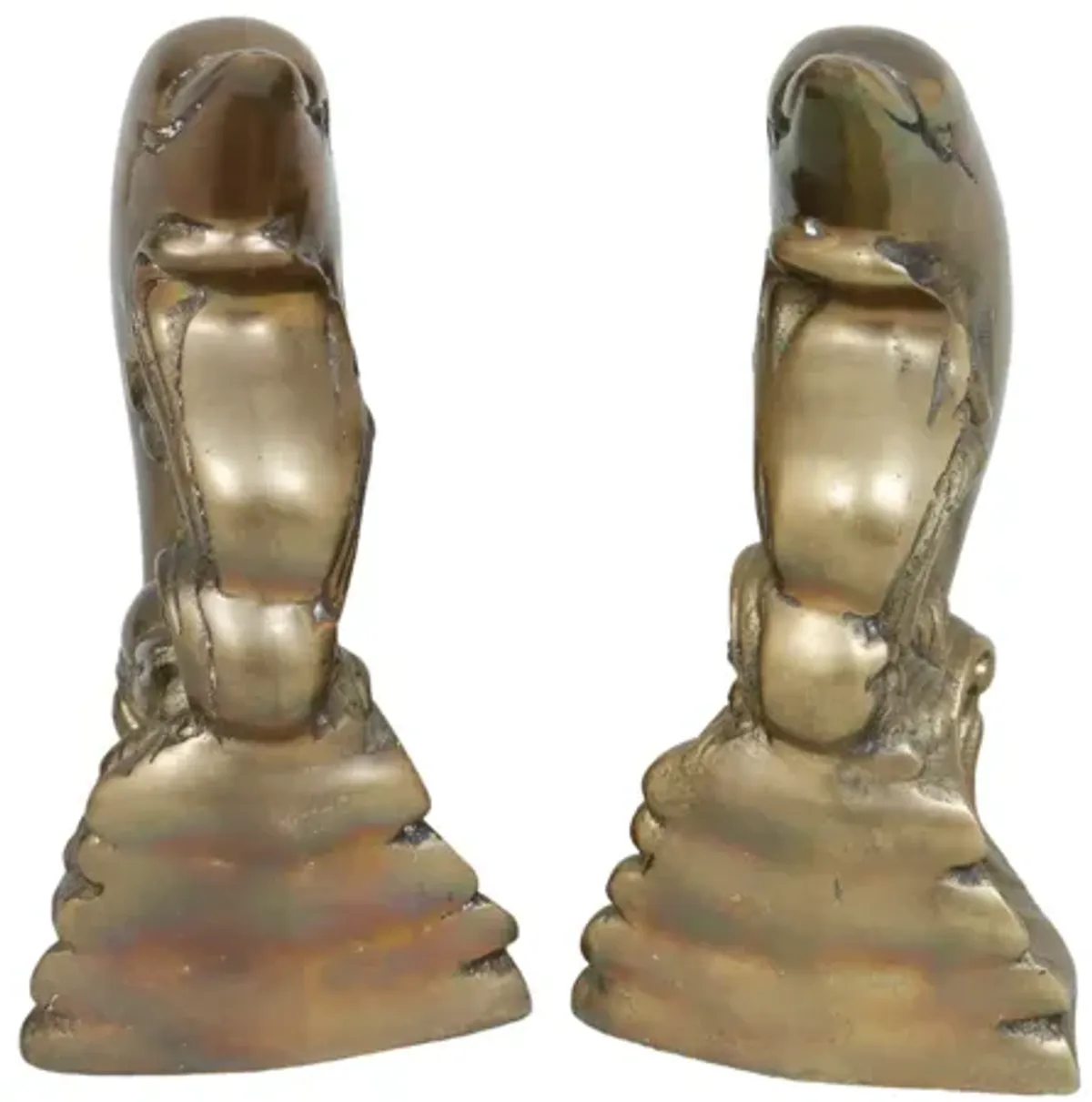 Brass Dolphin Bookends - a Pair