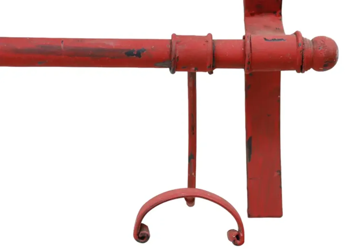 1920 s Red Wrought Iron Shelf - Interesting Things