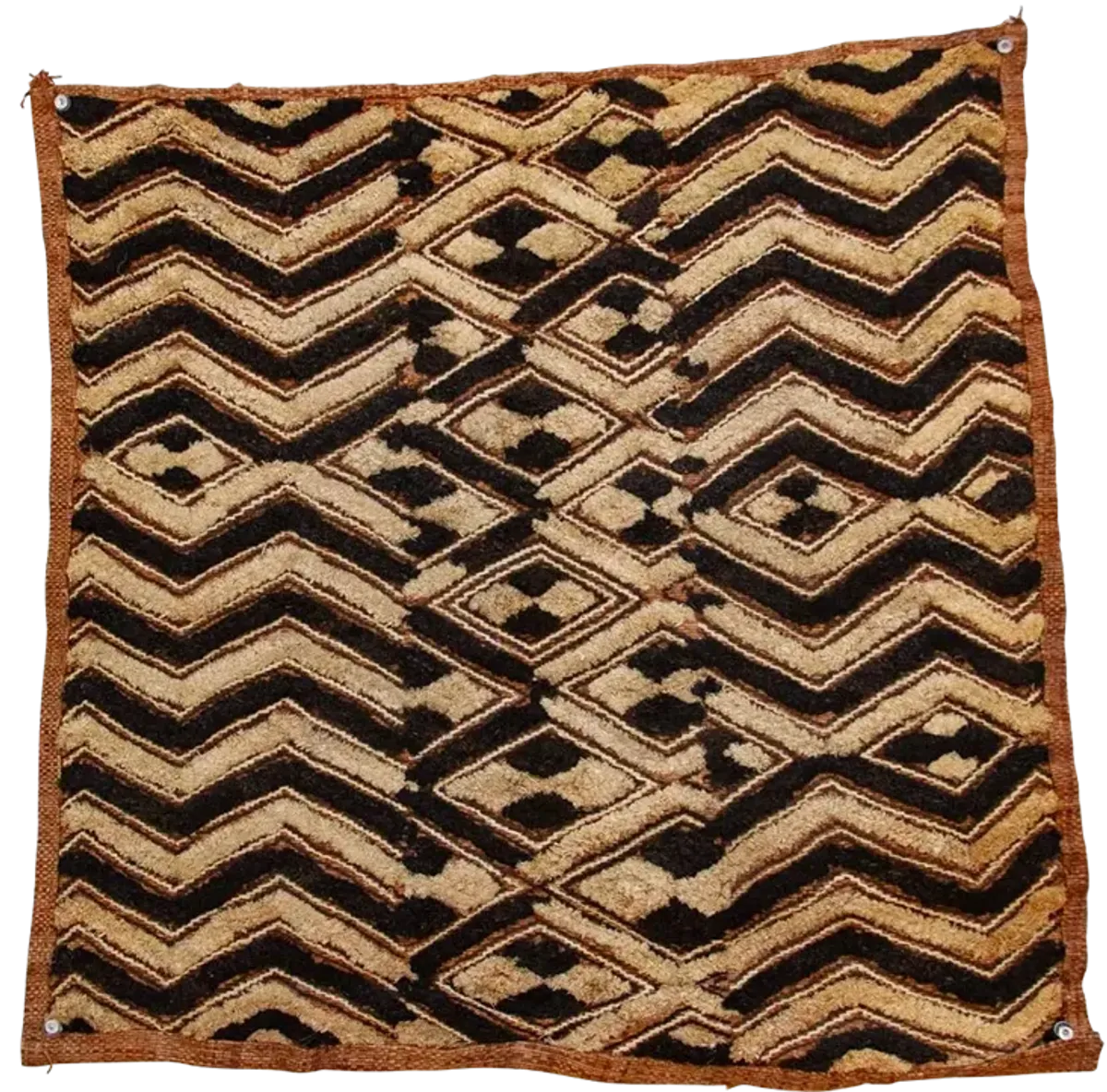 Earth Tones African Kuba Cloth Panel