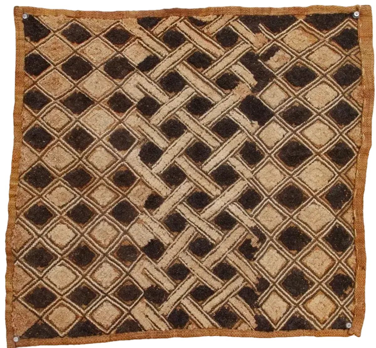 Geometric African Kuba Cloth Panel