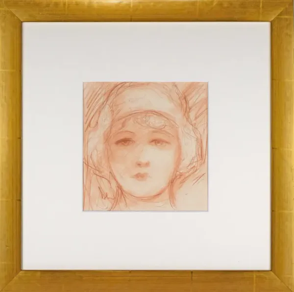 Art Deco Portrait by Charles Sheldon - Antiquarian Art Company - red