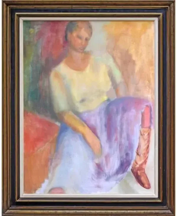 Large Post Impressionist Portrait - Antiquarian Art Company - purple