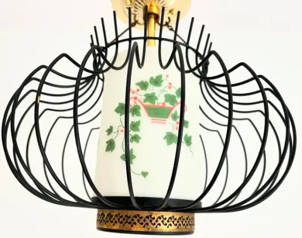 Caged Ivy Ceiling Light - 1960 - C the Light Interiors - Red