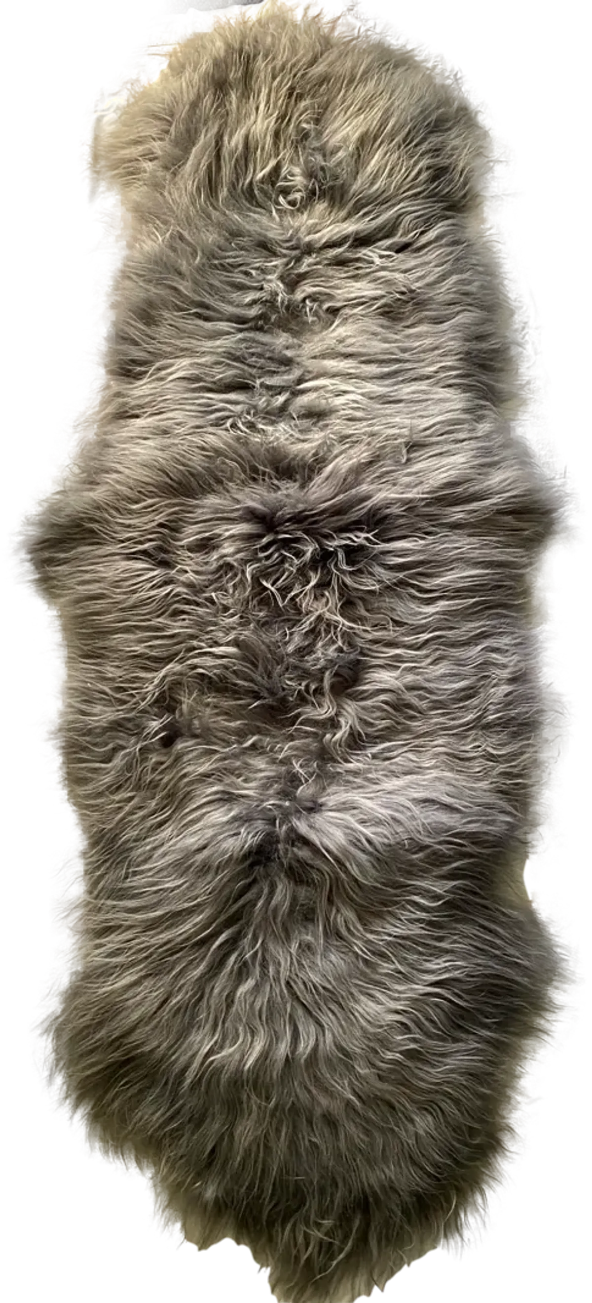 Gray Icelandic Double Sheepskin Throw - Brown