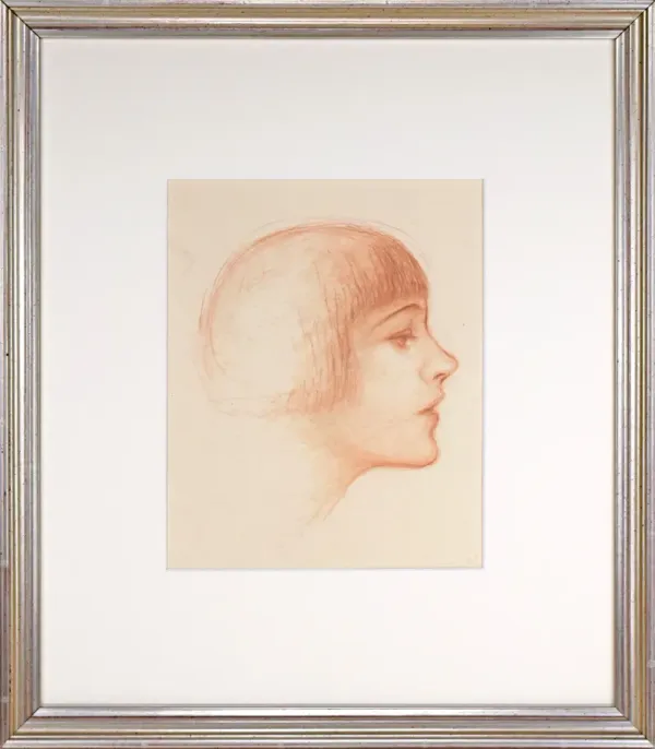 Art Deco Portrait by Charles Sheldon - Antiquarian Art Company - red