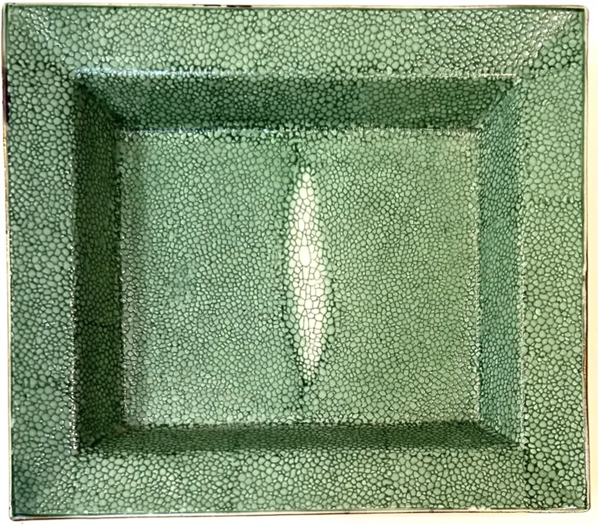 Faux-Shagreen Porcelain Tray