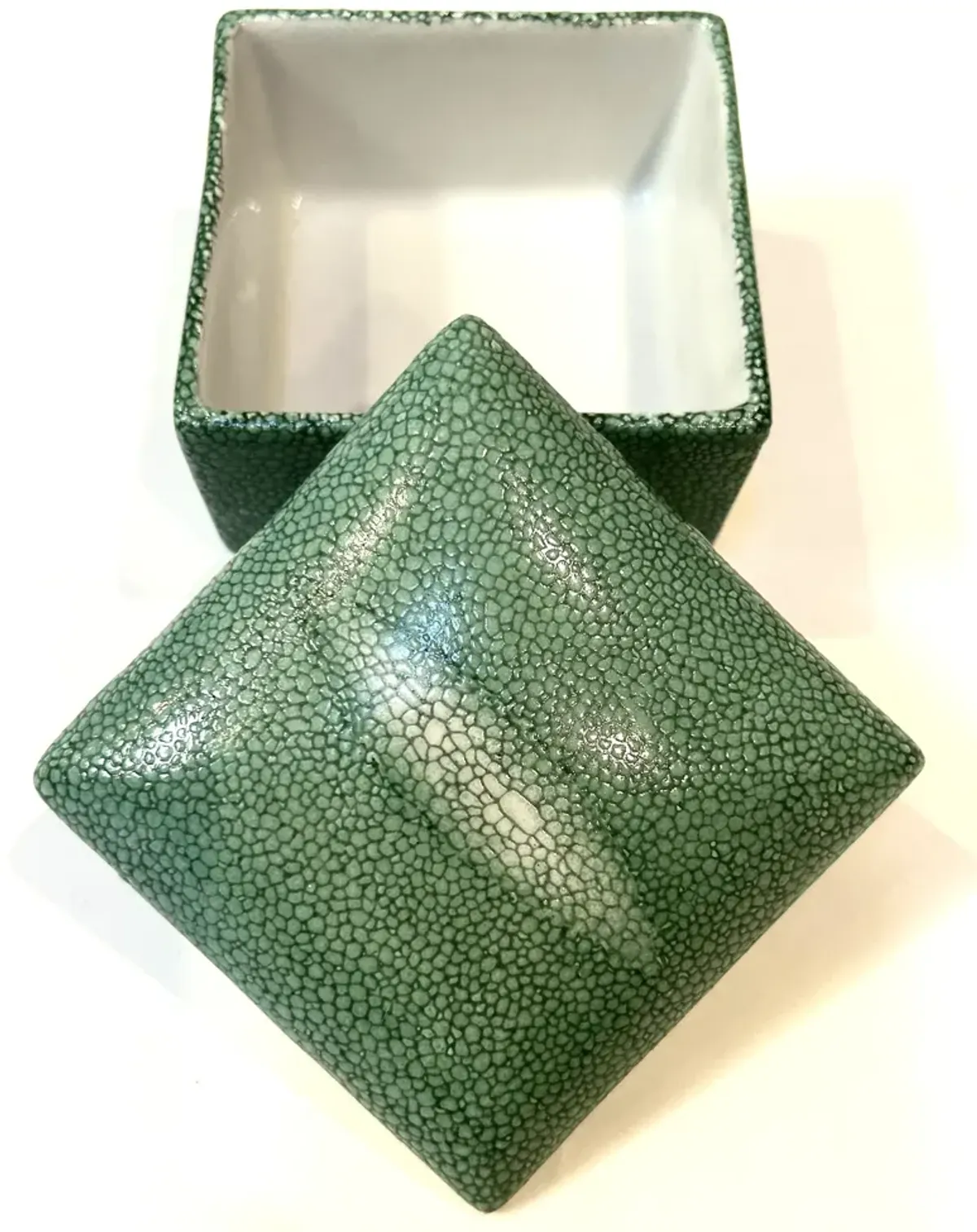 Porcelain Faux-Shagreen Box