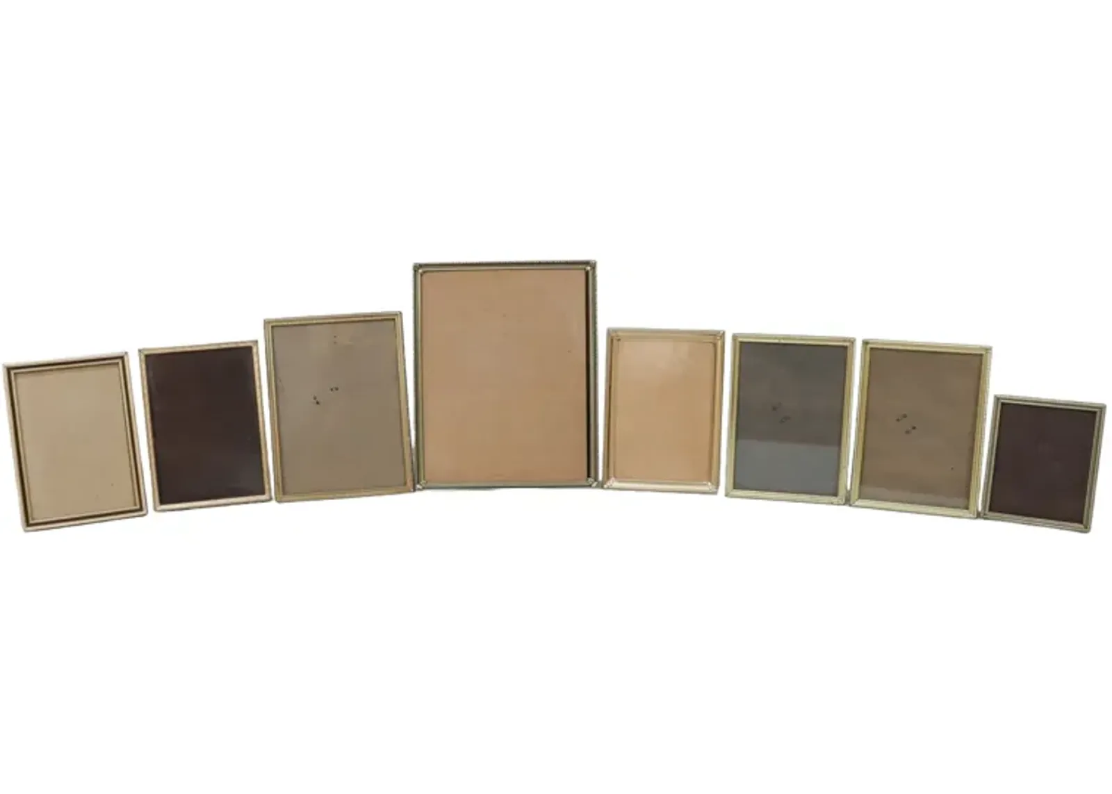 Vintage Brass Photo Frames - Set of 8 - Gold