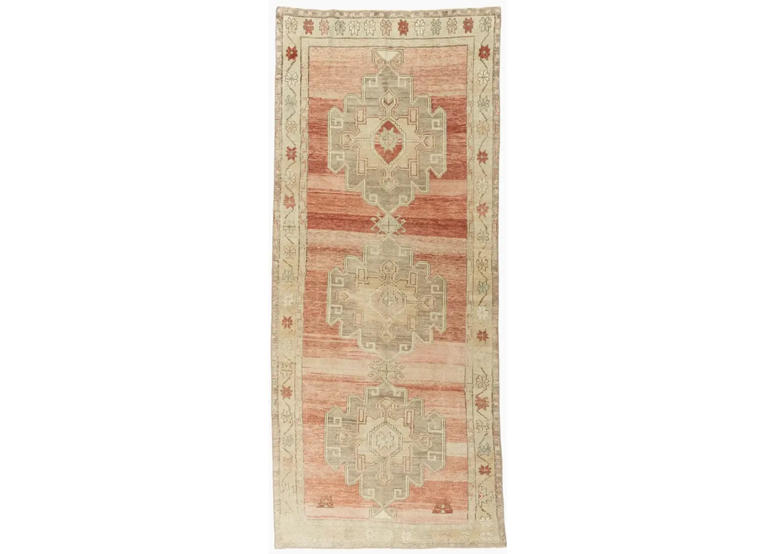 Oushak Hand Knotted Wool 5'1 x 11'9 - Pink