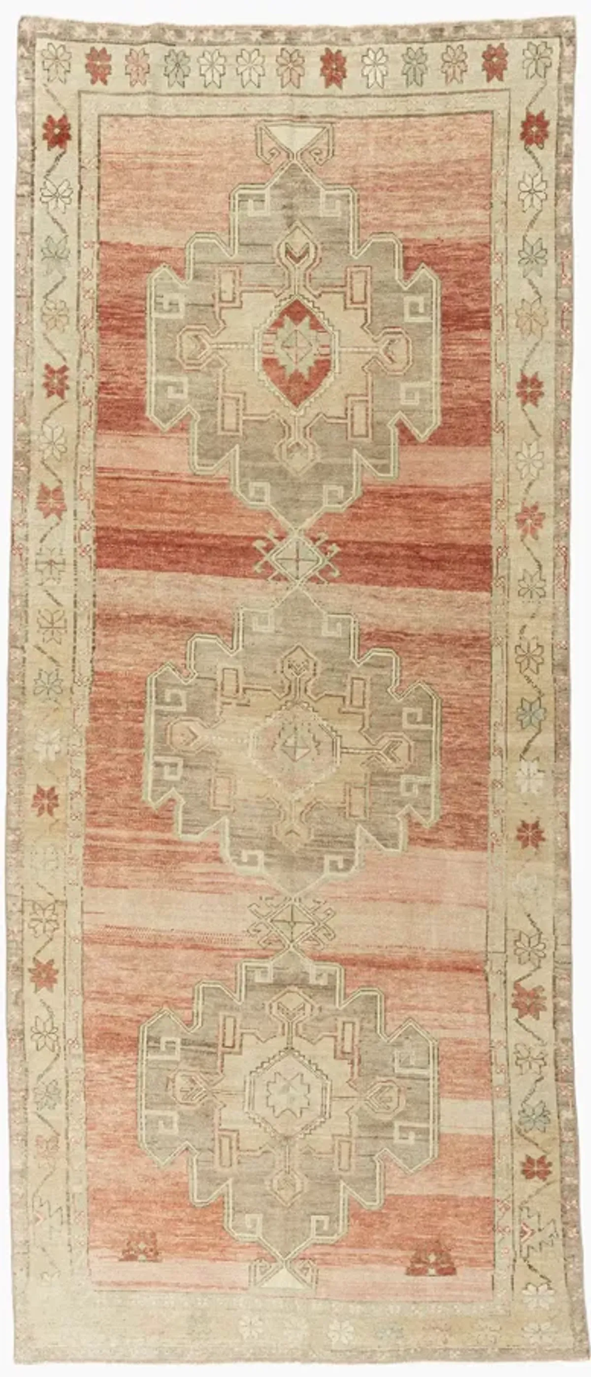 Oushak Hand Knotted Wool 5'1 x 11'9 - Pink