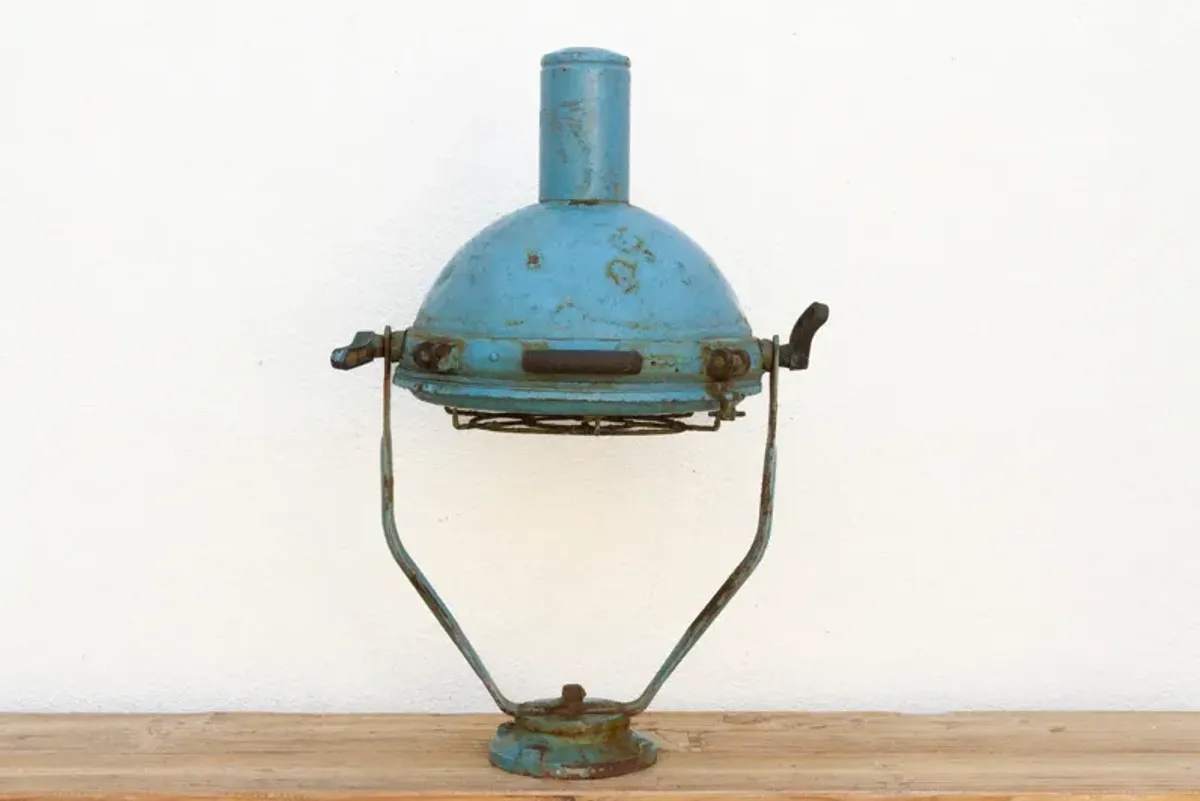 Antique Metal Sea Blue Ship Spotlight