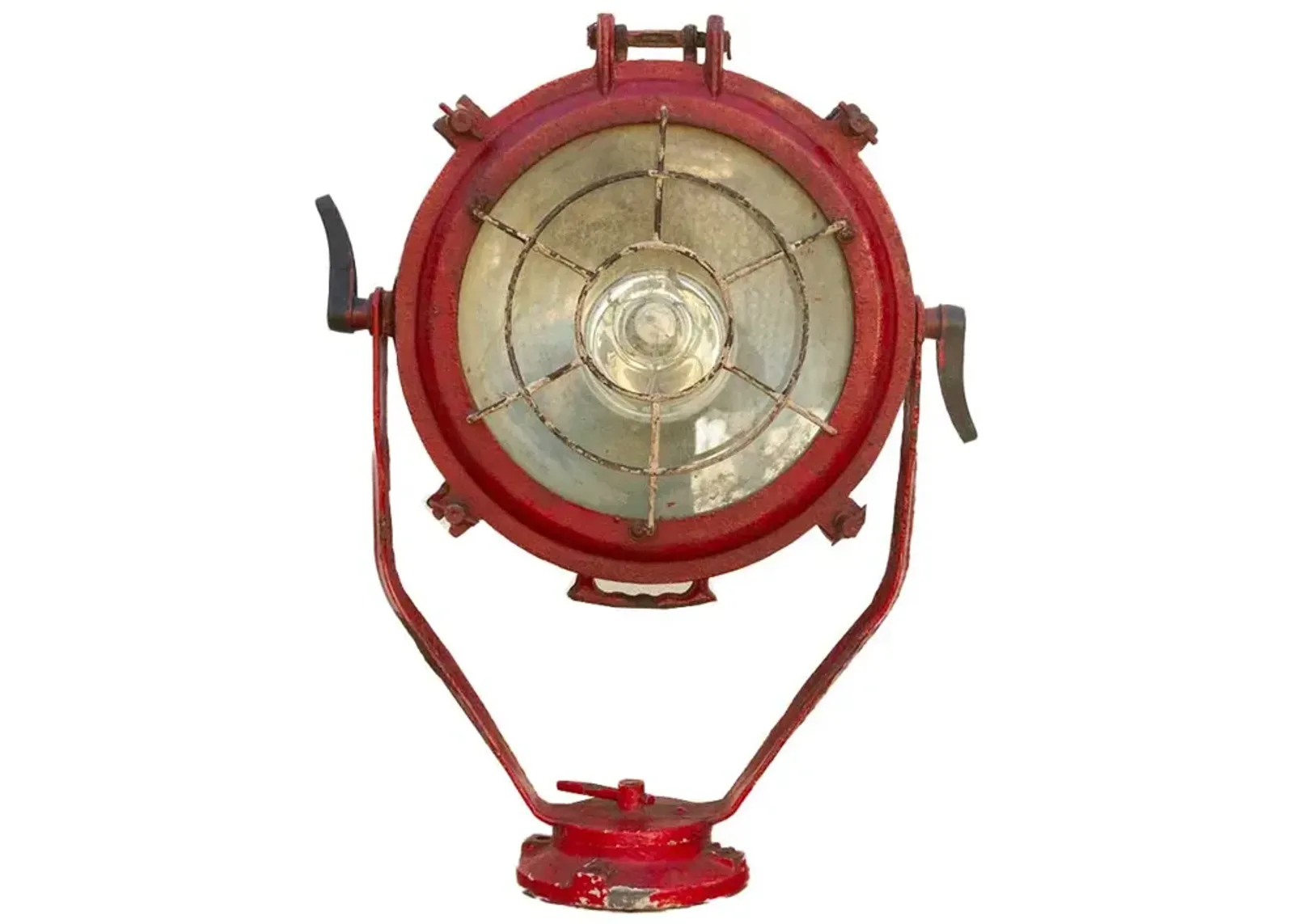 Antique Industrial Red Ship Lantern