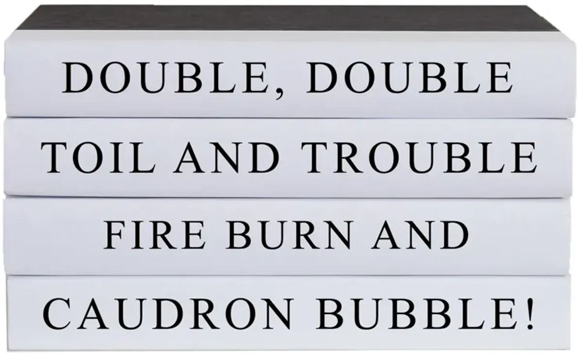 Double Toil and Trouble Quote Book Stack - White