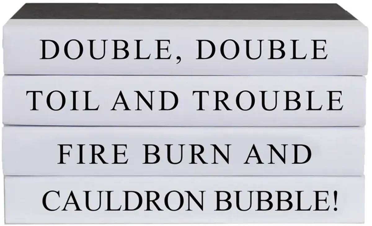 Double Toil and Trouble Quote Book Stack - White