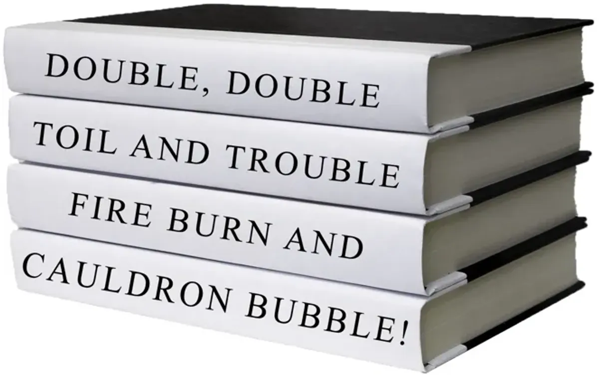 Double Toil and Trouble Quote Book Stack - White