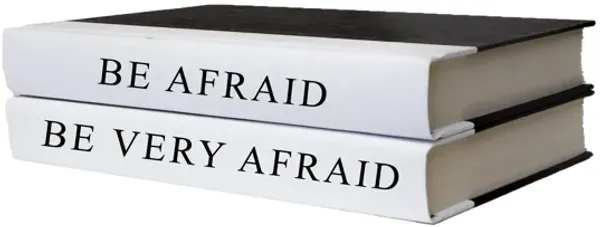 Be Afraid Quote Book Stack - Booth & Williams - White