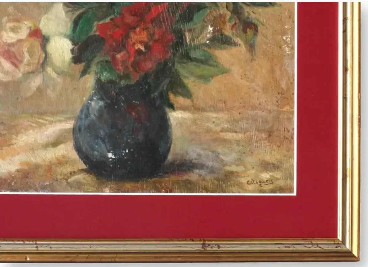 Midcentury French Still Life with Roses